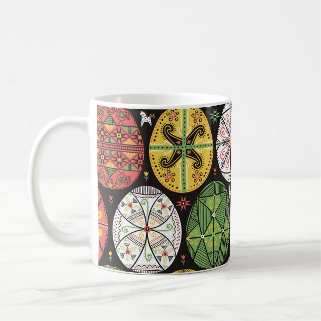 Ukrainas Påskägg, vintage mönster. Kaffemugg (Vänster)