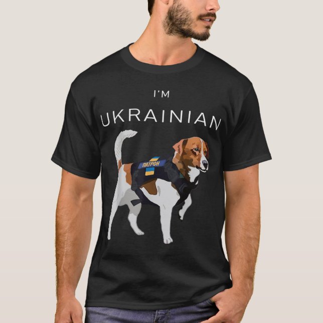 Ukrainas Patron Hund Hero Jack Russell Terrier Jag T Shirt (Framsida)