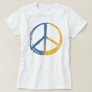 Ukrainas - Peace-symbolens blå Gult Ukraina Krig T Shirt