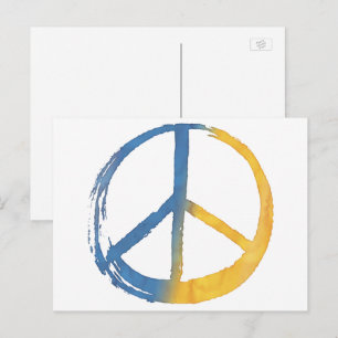 Ukrainas - Peace-symbolens underskrift Ukraina Fär Helg Vykort