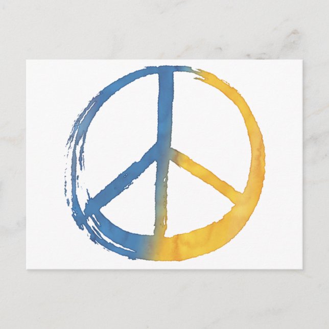 Ukrainas - Peace-symbolens underskrift Ukraina Fär Helg Vykort (Framsida)