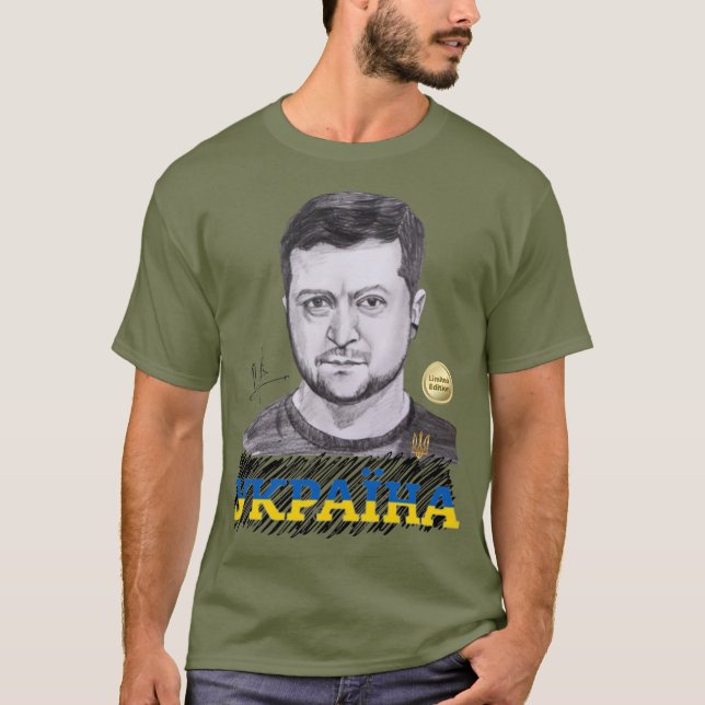 Ukrainas president Zelenskyy Autograph T-Shirt (Framsida)