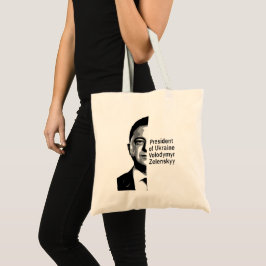 Ukrainas president Zelenskyy Halva Porträtt B&W Ar Tygkasse