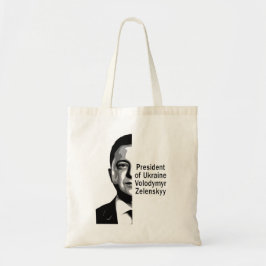 Ukrainas president Zelenskyy Halva Porträtt B&W Ar Tygkasse