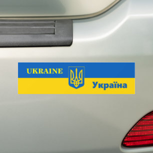 Ukrainas resor, sport/bilar, flagga och Ukraina Bildekal