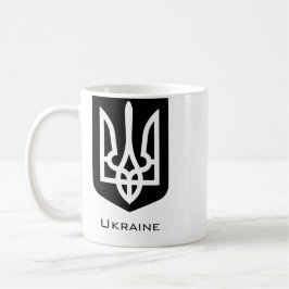 Ukrainas samtida grafiska emblem Tryzub Kaffemugg