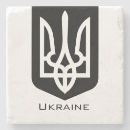Ukrainas samtida grafiska emblem Tryzub Stenunderlägg