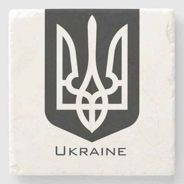 Ukrainas samtida grafiska emblem Tryzub Stenunderlägg (Framsidan)