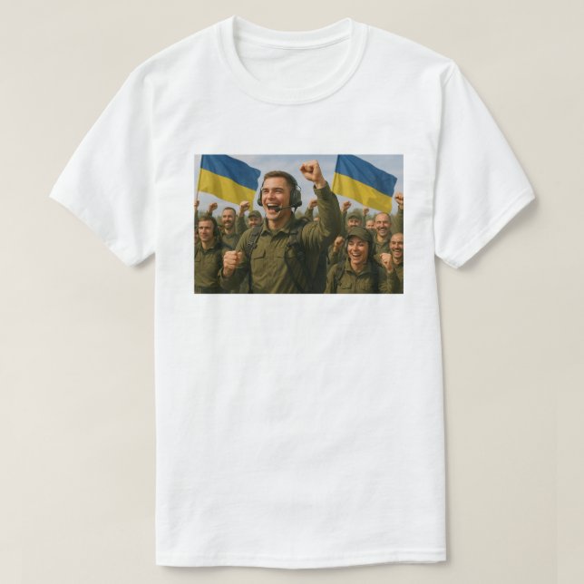 Ukrainas soldater firar Victory Together T Shirt (Design framsida)