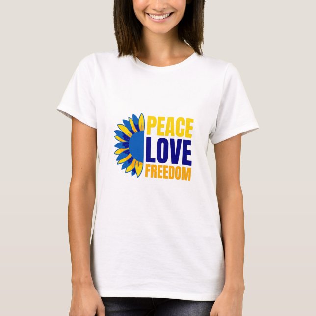 Ukrainas solros - stödja Ukraina T Shirt (Framsida)