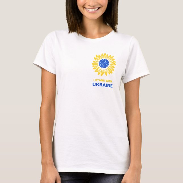 Ukrainas solros Ukrainas stöd Patriotic T Shirt (Framsida)