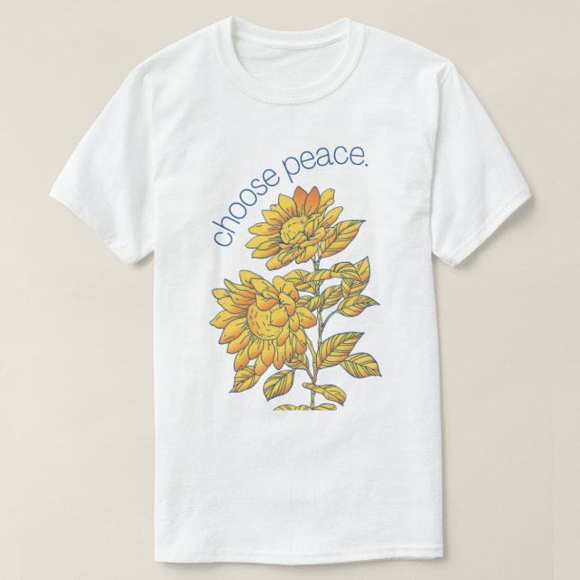 Ukrainas solroskonst väljer fred i Ukraina T Shirt (Design framsida)