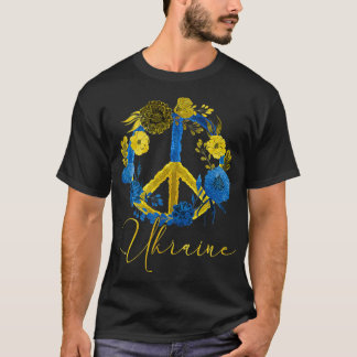 Ukrainas solrosukrainska Flagga Jag står med Ukr T Shirt