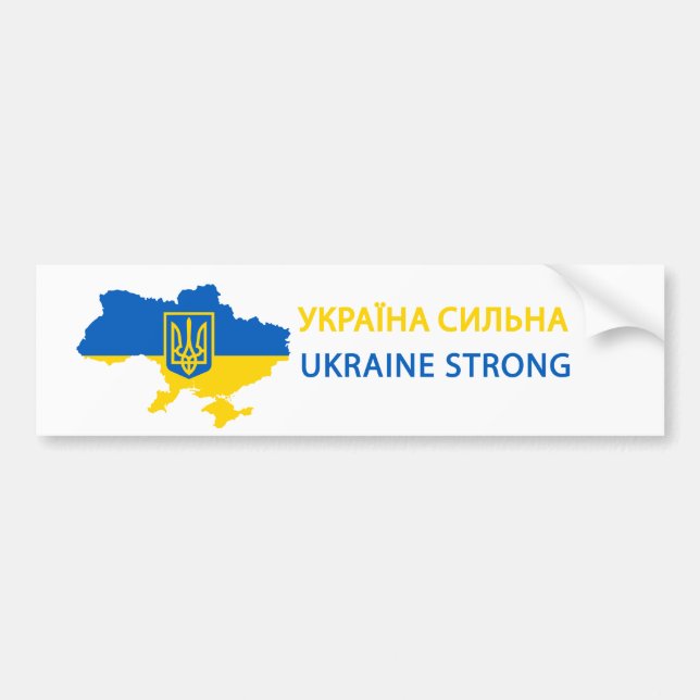 Ukrainas starka ukrainska stödmärke för land bildekal (Framsidan)