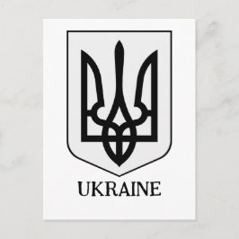 Ukrainas statsvapen i minimalistisk konst vykort