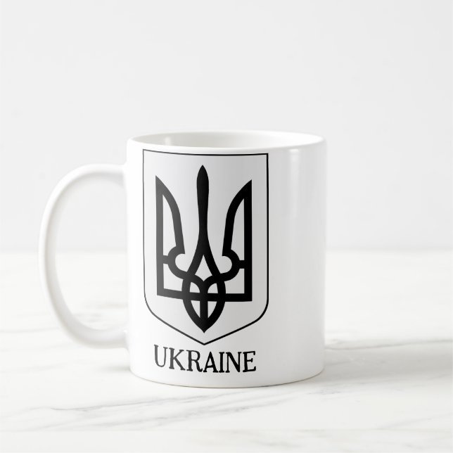 Ukrainas statsvapen Minimalistisk konst Kaffemugg (Vänster)