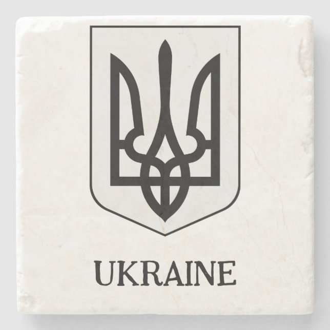 Ukrainas statsvapen Minimalistisk konst Stenunderlägg (Framsidan)