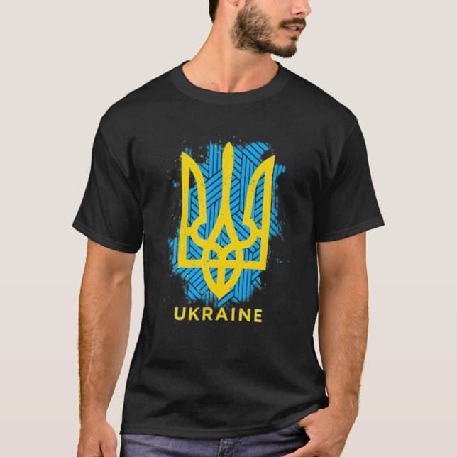 Ukrainas stöd för Flagga jag står med Ukraina Jack T Shirt (Framsida)