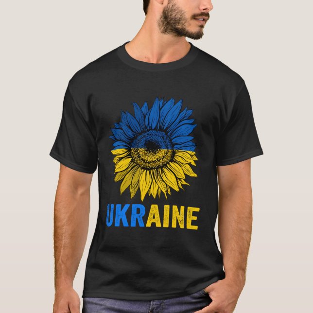 Ukrainas stöd för Flagga Ukraina T Shirt (Framsida)