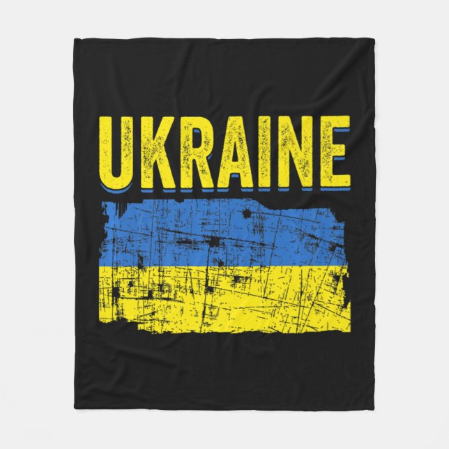 Ukrainas stöd för Kärlek Ukraina i Flagga Fleecefilt (Framsidan)