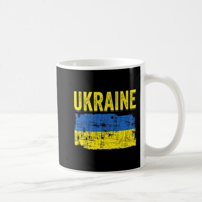 Ukrainas stöd för Kärlek Ukraina i Flagga Kaffemugg (Höger)