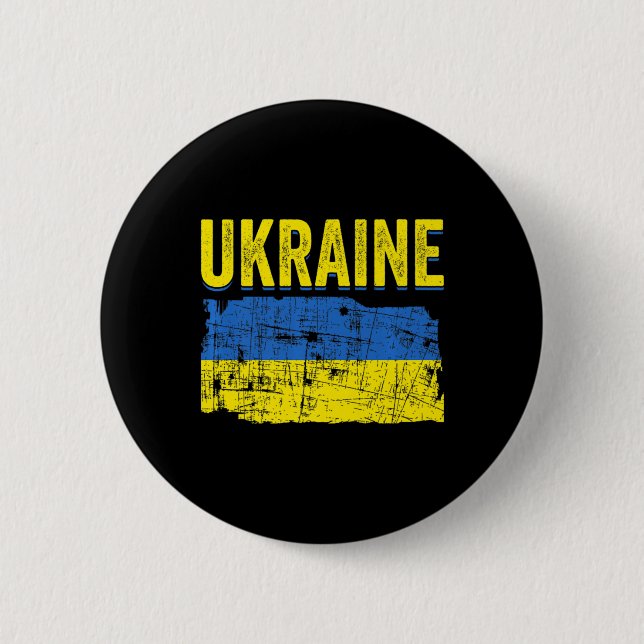 Ukrainas stöd för Kärlek Ukraina i Flagga Knapp (Framsida)
