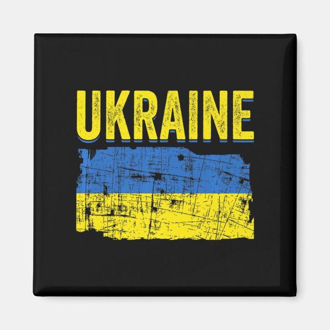 Ukrainas stöd för Kärlek Ukraina i Flagga Magnet (Framsidan)
