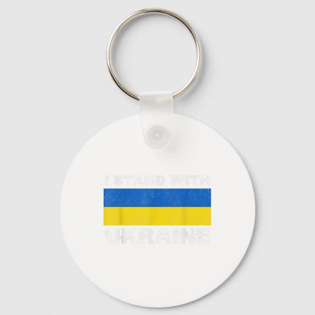 Ukrainas stöd - jag står på Ukrainas sida Stoppa K Nyckelring (Framsida)
