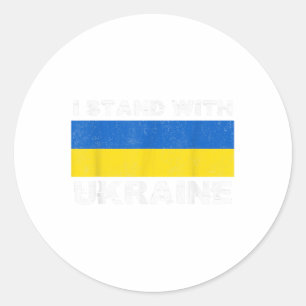 Ukrainas stöd - jag står på Ukrainas sida Stoppa K Runt Klistermärke