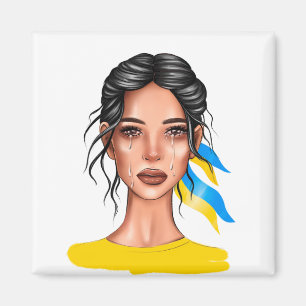 Ukrainas Stop Krig Black Hair Magnet