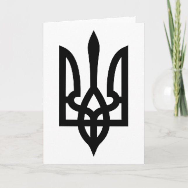 Ukrainas Trident-symbol  Kort (Framsida)