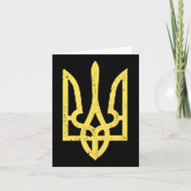 Ukrainas Trident Symbol - Ukraina Support Patriot Kort (Framsida)