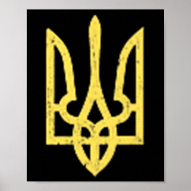 Ukrainas Trident Symbol - Ukraina Support Patriot Poster (Framsidan)