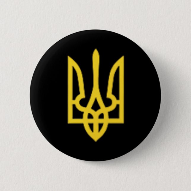 Ukrainas Trident - Ukrainsk Tryzub-symbol  Knapp (Framsida)