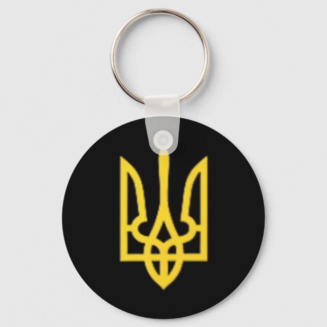 Ukrainas Trident - Ukrainsk Tryzub-symbol  Nyckelring (Framsida)
