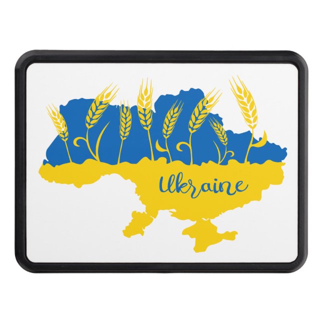 Ukrainas typografi och vetearon på ukrainska flagg dragkroksskydd (Framsidan)