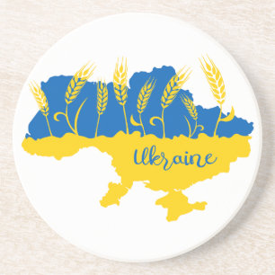 Ukrainas typografi och vetearon på ukrainska flagg underlägg