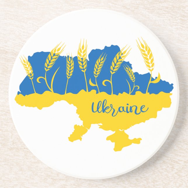 Ukrainas typografi och vetearon på ukrainska flagg underlägg (Framsidan)