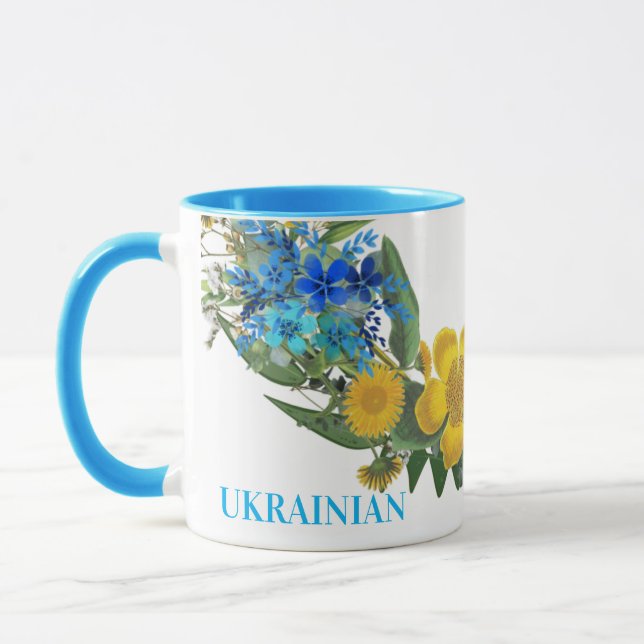 Ukrainas ukrainska andningsblommor Faith Hope Mugg (Vänster)