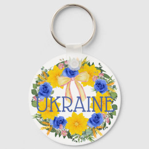 Ukrainas ukrainska andningsblommor Faith Hope Nyckelring