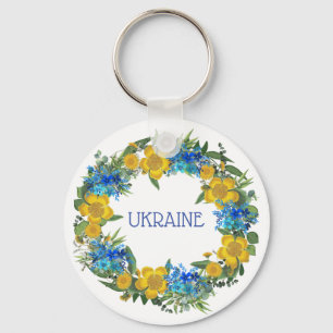 Ukrainas ukrainska andningsblommor Faith Hope Nyckelring