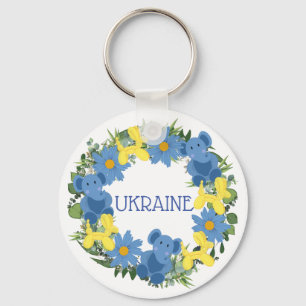 Ukrainas ukrainska andningsblommor Faith Hope Nyckelring