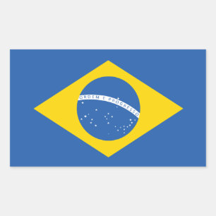 Ukrainas ukrainska brasilianska Flagga Rektangulärt Klistermärke