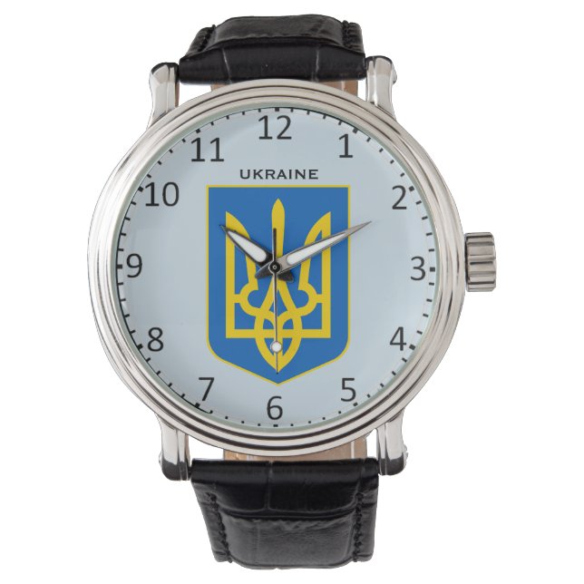 Ukrainas Vapensköld Anpassningsbar Wristwatch Armbandsur (Framsida)