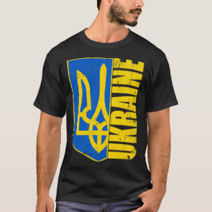 Ukrainas Vapensköld Flagga Pullover T Shirt