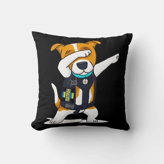 Ukrainas väpnade styrkor Dabbing Hund Patron Jack  Kudde (Framsida)