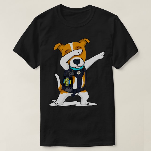Ukrainas väpnade styrkor Dabbing Hund Patron Jack  T Shirt (Design framsida)