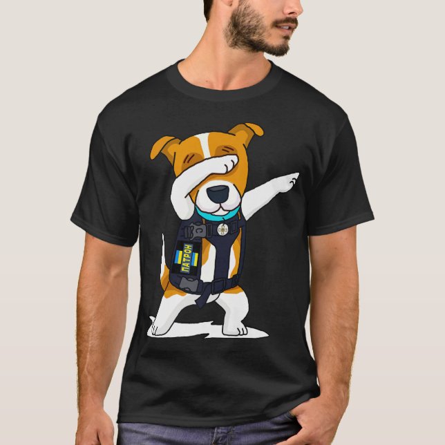 Ukrainas väpnade styrkor Dabbing Hund Patron Jack  T Shirt (Framsida)