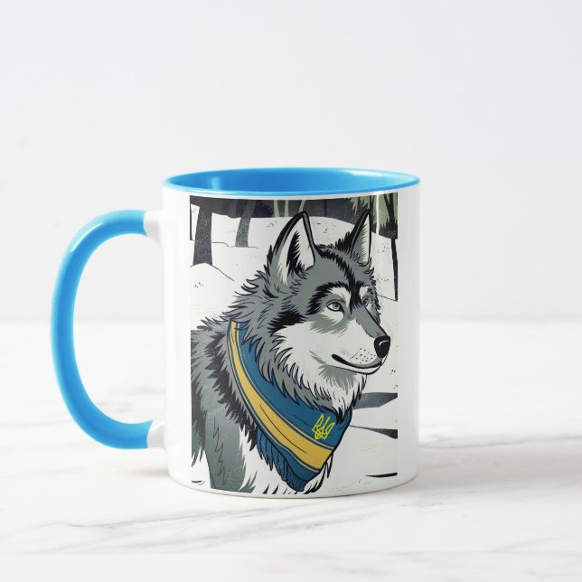 Ukrainas Varg Symbol, Strong, Proud Ukraina Art Mugg (Vänster)