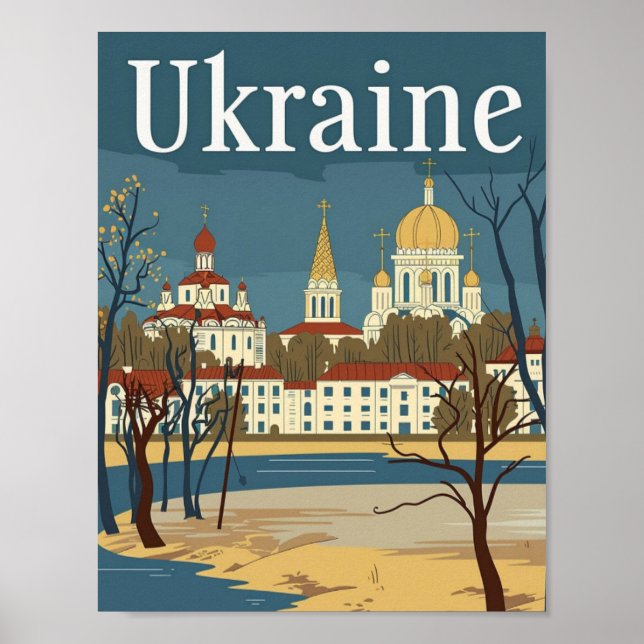 Ukrainas Vintage Berömd Travel Ställe Poster (Framsidan)